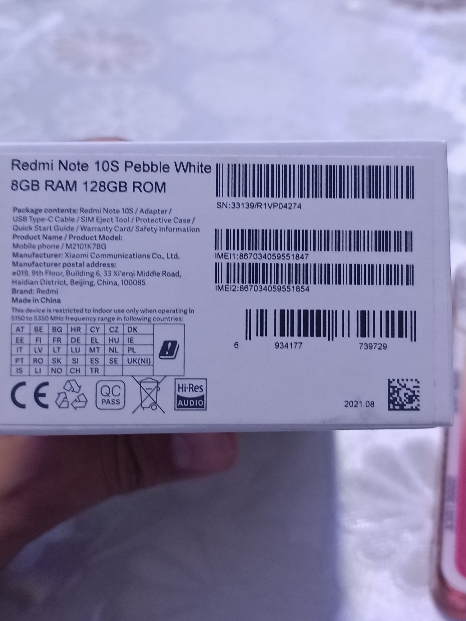 Redmi note 10s  8/128