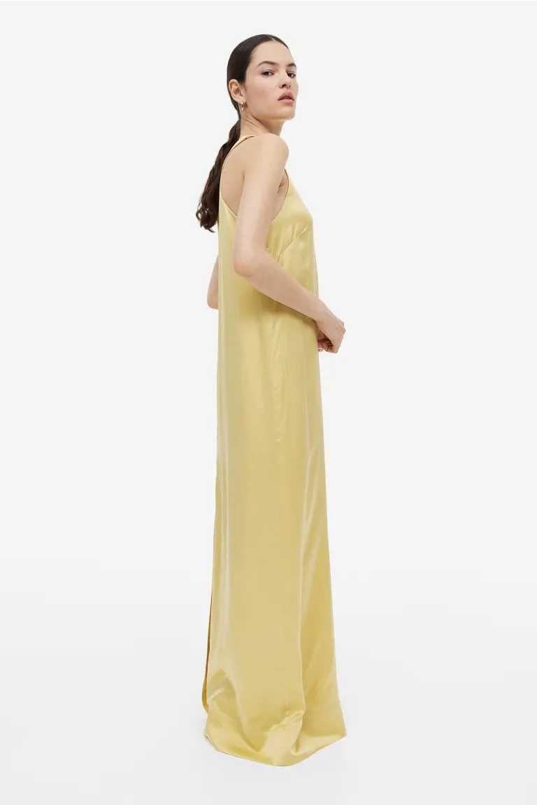 H&M Официална златиста рокля от коприна, 46 EU