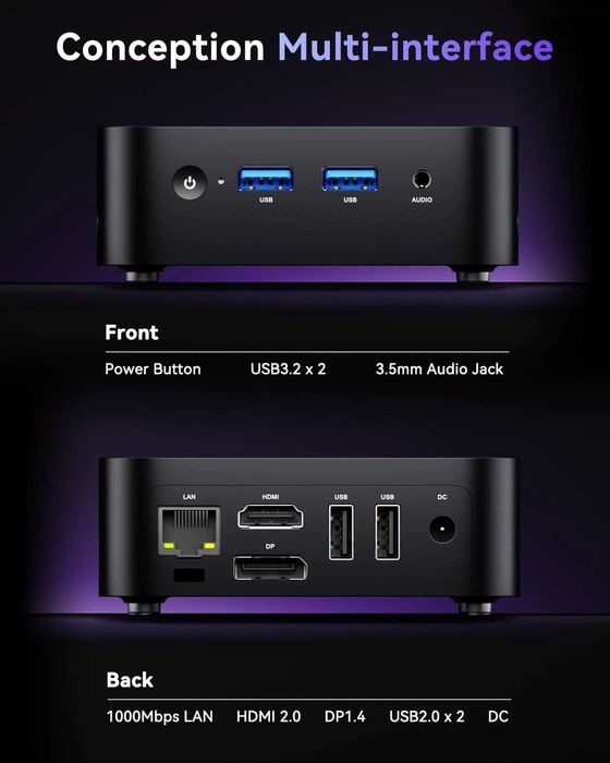 ACEMAGIC MINI PC Intel 12th N95 8GB DDR4 256GB SSD Мини Пк