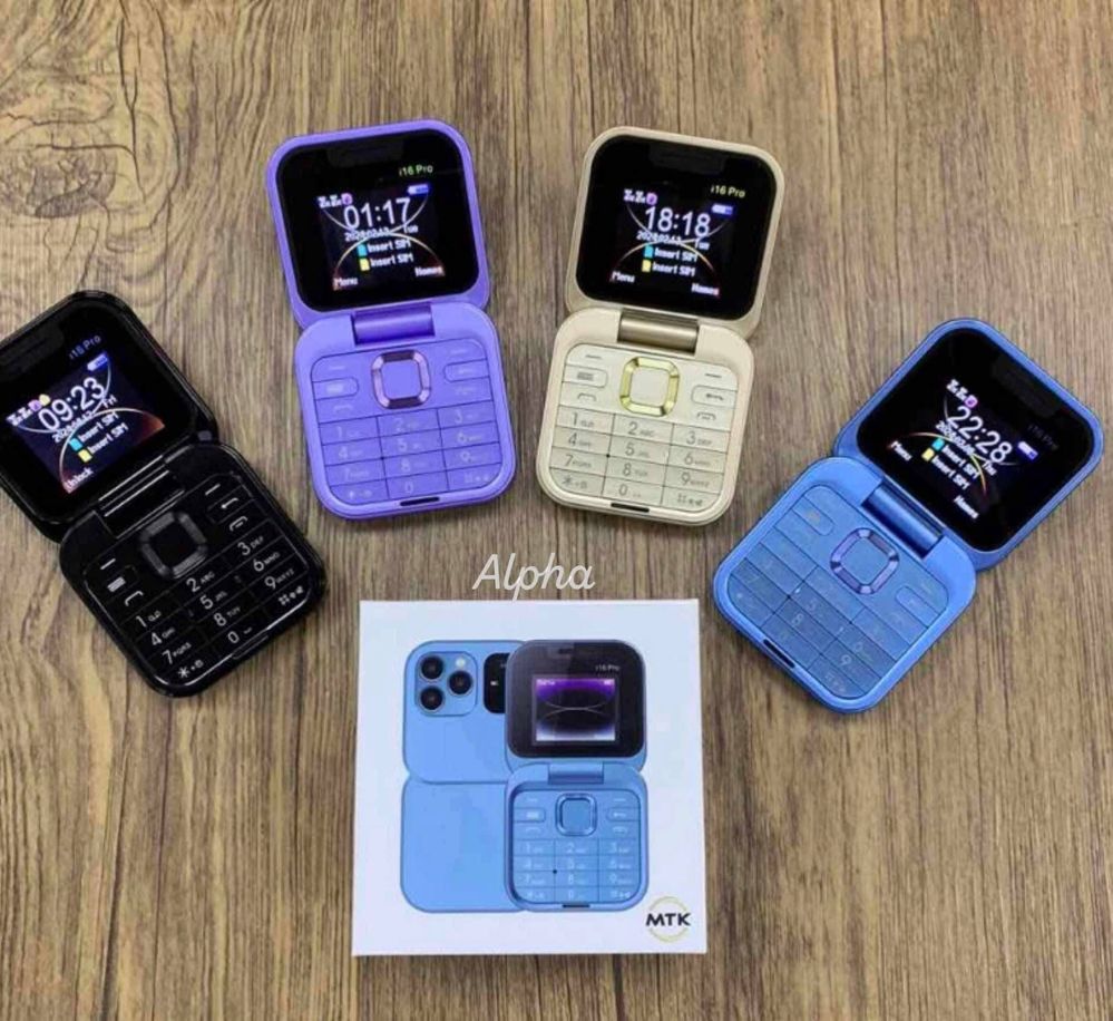 Сгъваем мобилен телефон i16 Pro – 2 SIM, камера, фенерче, FM радио