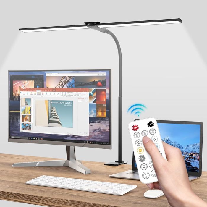 Lampă de birou LED Hensam, 1400LM, cu două capete și telecomandă