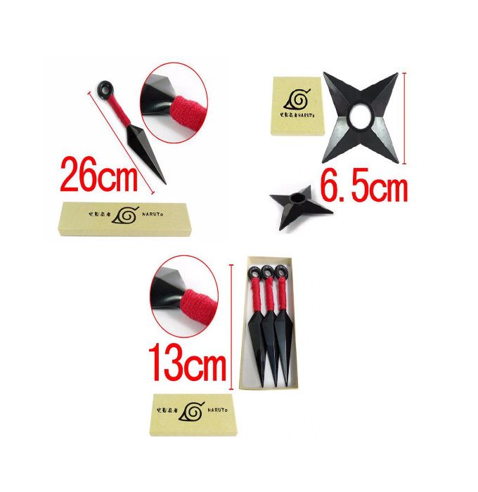 Set arme accesorii pumnal cutit Kunai stea ninja Shuriken NARUTO CADOU