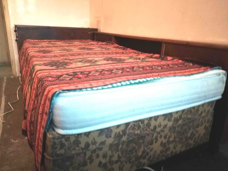 Pat Cadru de pat din lemn + someza + saltea 1 persoana adulta