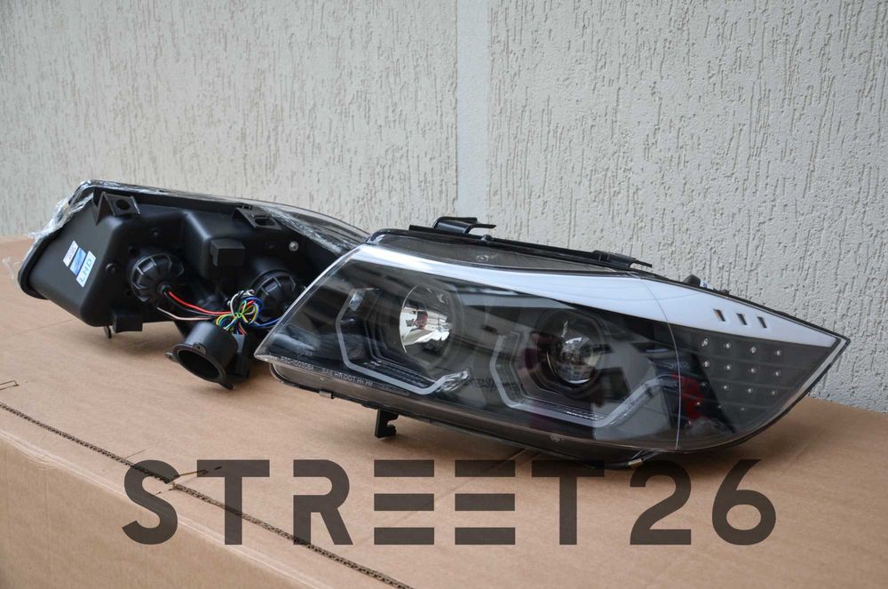Faruri 3D LED Angel Eyes BMW Seria 3 E90 E91 Sedan Touring (2005-2011)