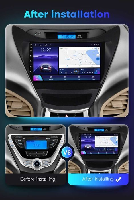 Navigatie Android 14 HYUNDAI ELANTRA 2012 1/8 Gb Waze CarPlay CAMERA