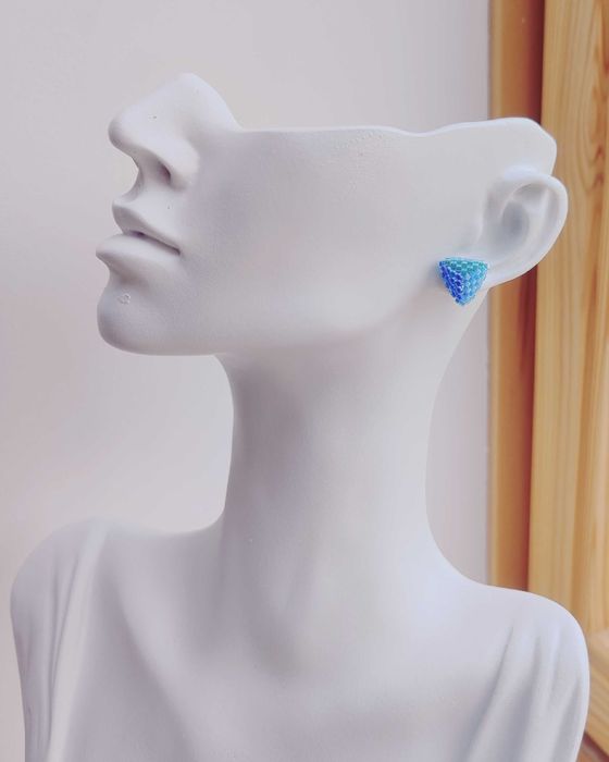 Ръчно изработени обеци - Сребро 925 / Стомана и Японски мъниста Миюки