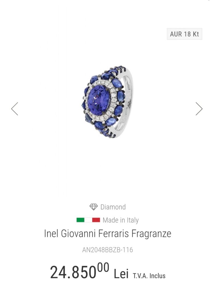Bijuteria Royal CB : Inel dama aur 18k 7,75gr 22 diamante naturale