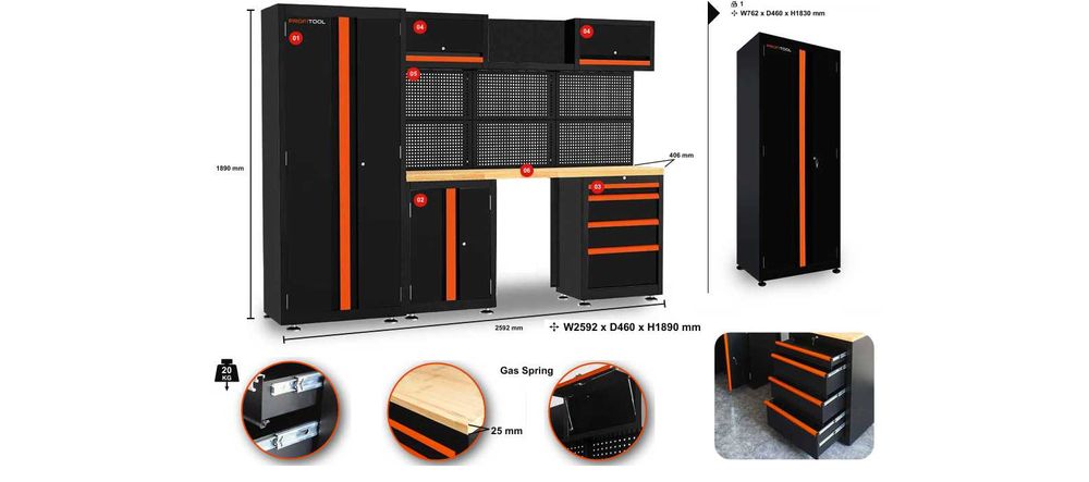 Set complet mobilier pentru scule / banc de lucru service auto
