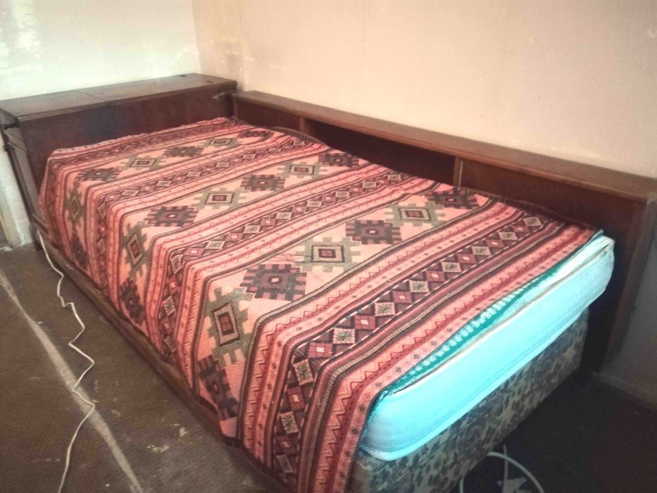 Pat Cadru de pat din lemn + someza + saltea 1 persoana adulta