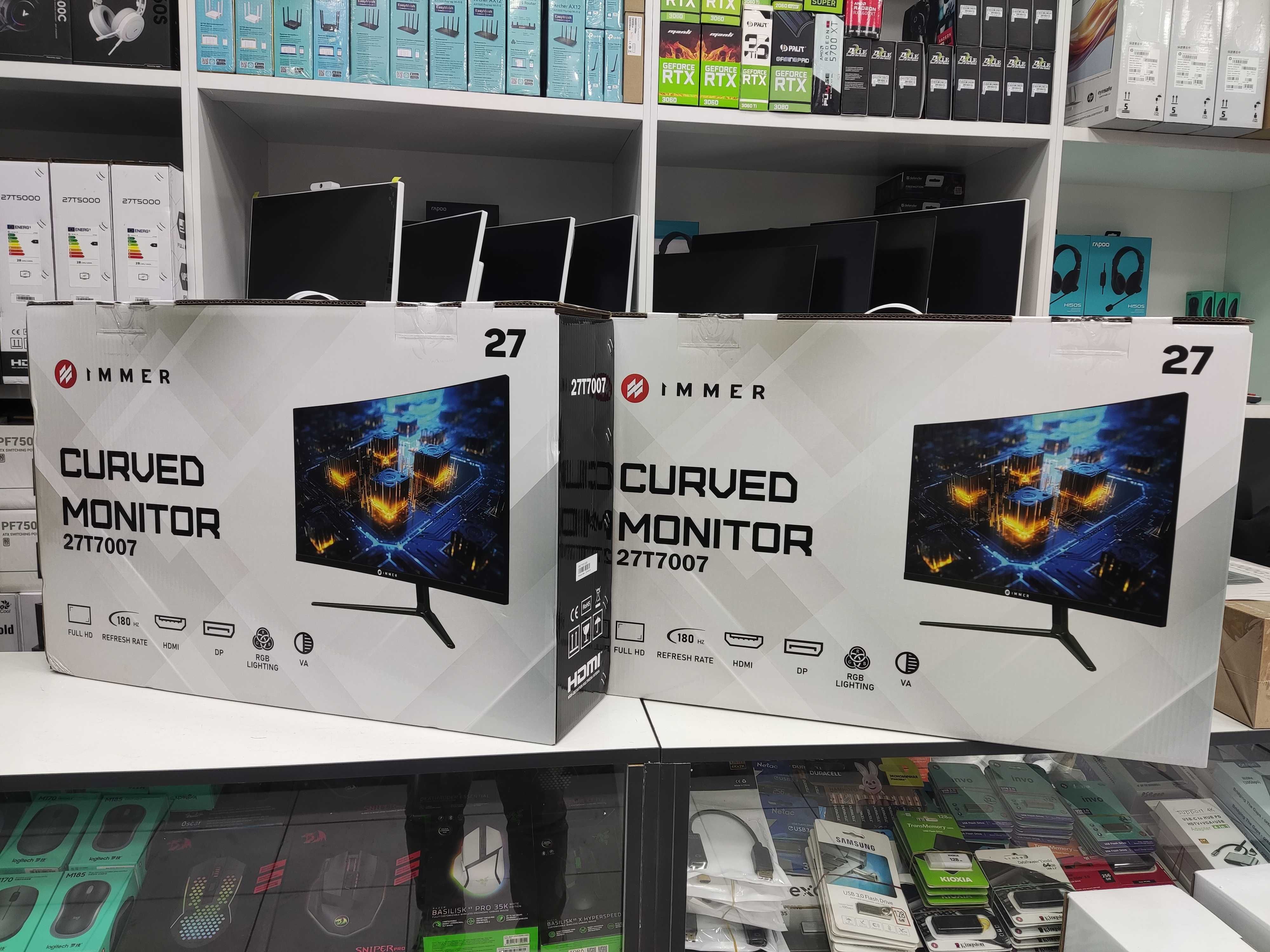 Монитор Immer 27" 180hz Curved (HDMI+DP) 180hz, FHD НОВЫЙ