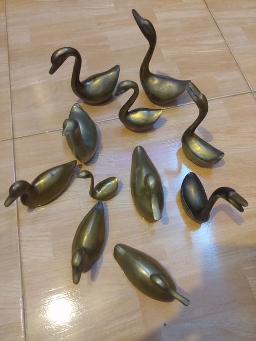 11 rate, gaste si lebede din alama, de colectie, vintage