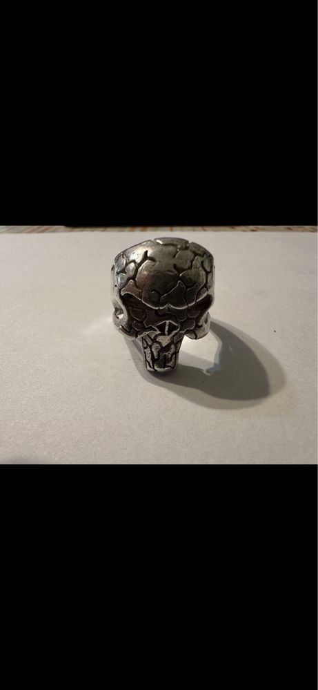 Inel argint  craniu memento mori skull