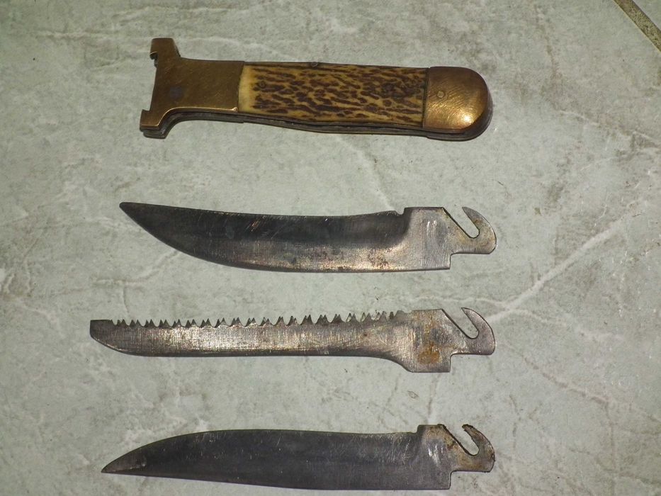 WW II Cutit vechi plásele din corn cu lame interschimbabile nr.6