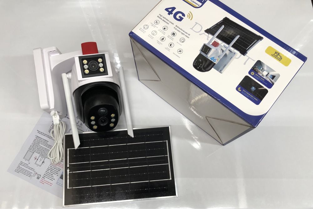 Camera Panou Solar Supraveghere Video Color 4G 8Mp IP66 Sd-64Gb Alarma