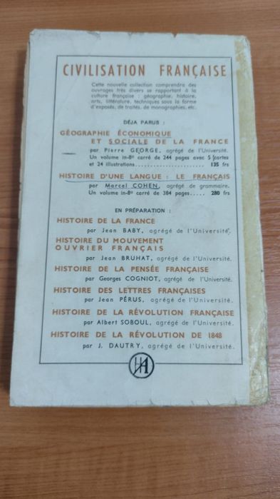 1.Histoire d'une langue : le francais : Marcel Cohen