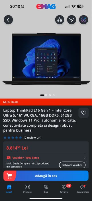 Laptop Lenovo ThinkPad L16 Gen 1 Intel Ultra 5 ! , 16 inch