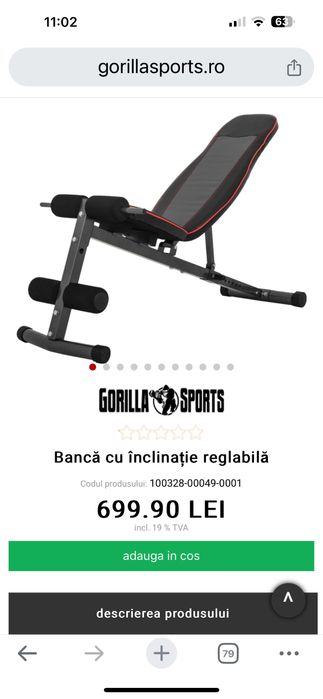 Banca reglabila piept, Abdomene, drept inclinat declinat