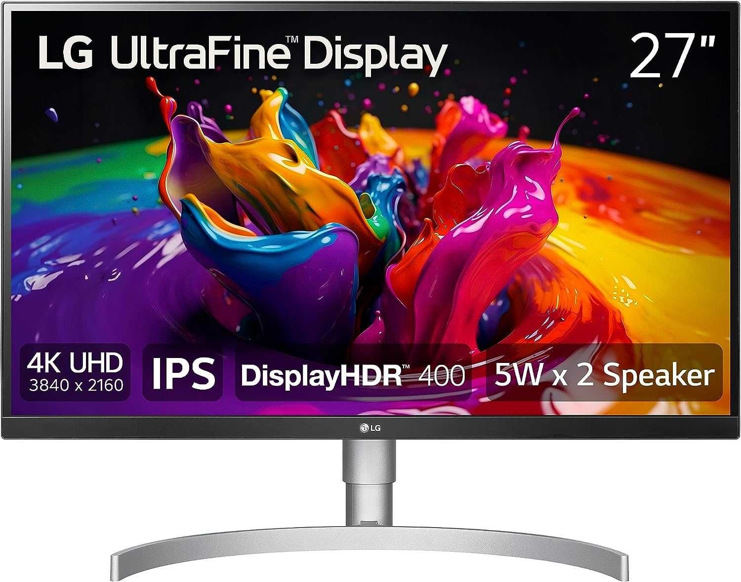 LG UltraFine UHD 27 4K Monitor 27UN850-W, IPS, DisplayHDR 400, USB-C