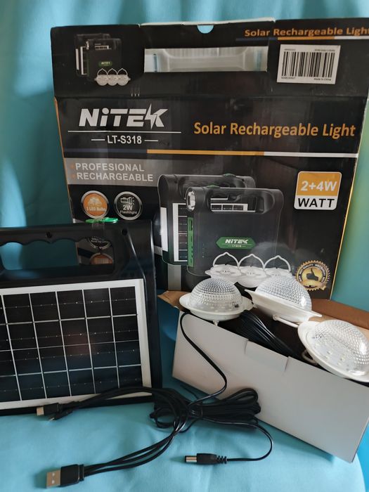 Kit Solar Lanterna + 3 becuri Led Powerbank 6000mah and Iluminare Led
