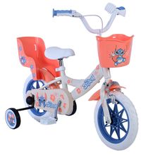 Bicicleta pentru baieti Disney Stitch, 12 inch, culoare crem / coral,