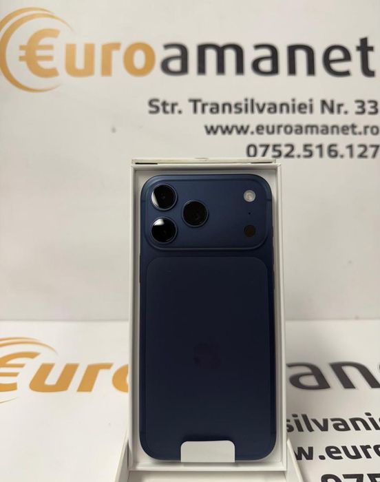 Telefon Apple iPhone 17 Pro Max, 256GB, 5G, Deep Blue (Neactivat) -T-