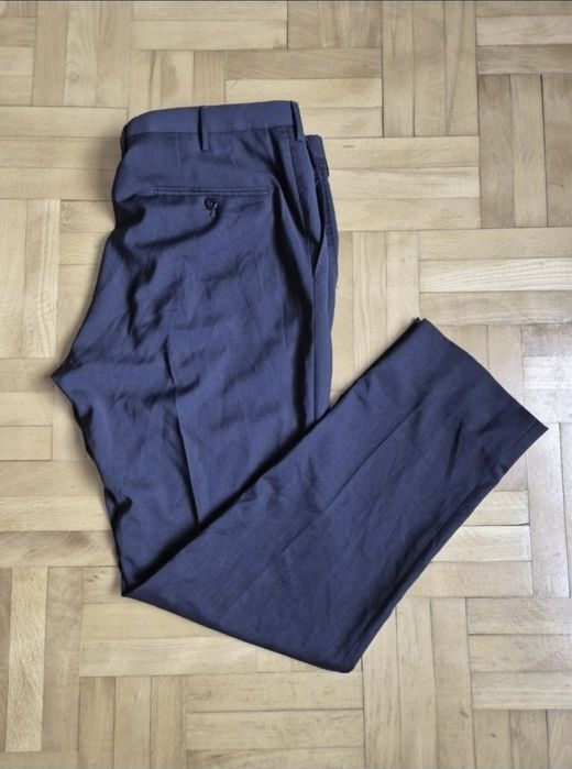 Pantaloni Incotex din Lână Super 120's, Bleumarin - 52