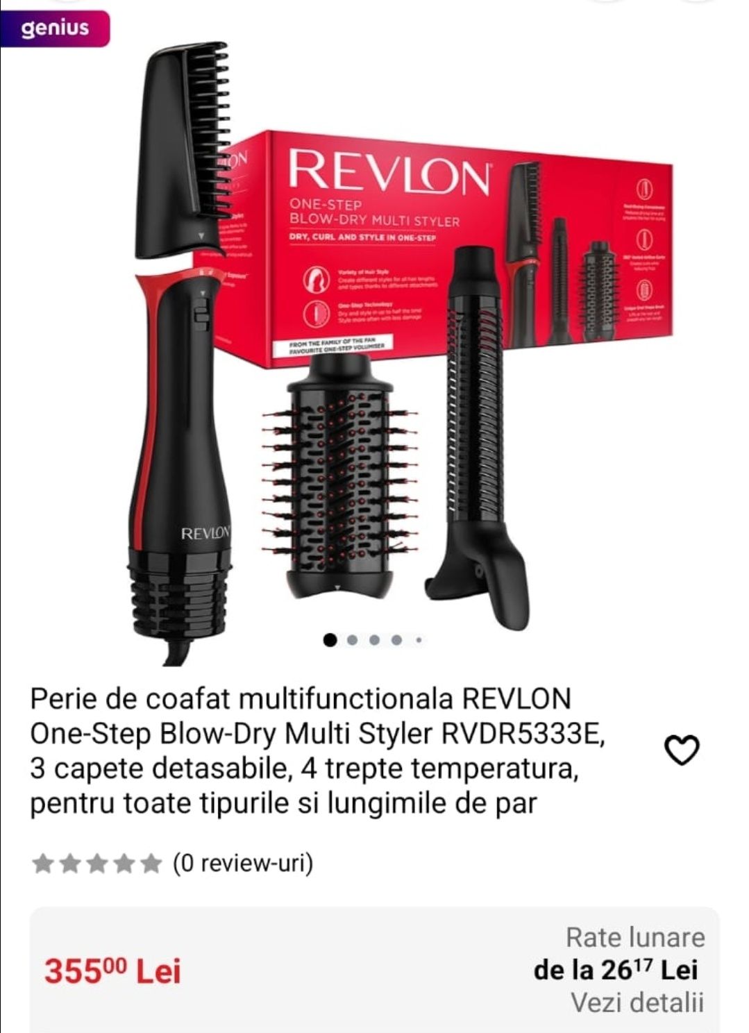 Perie de coafat multifunctionala REVLON One-Step Blow-Dry Multi Styler