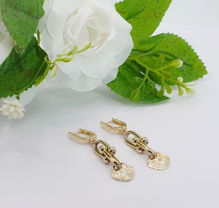 Cercei Tiffany din aur galben de 14K  gramaj 5,19 g