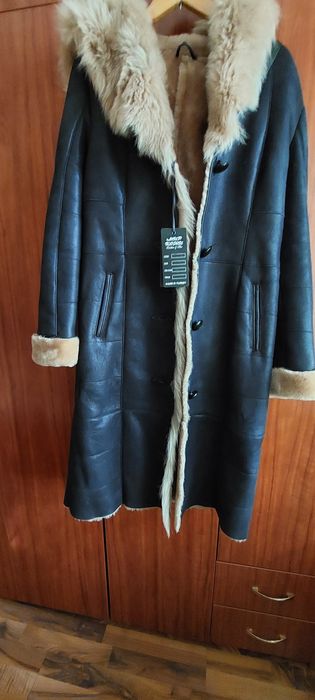 Дубленка турецкая темно-синяя