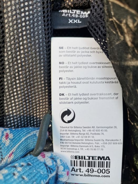 Costum set vânătoare Biltema Suedia XXL bărbați, Camouflage
