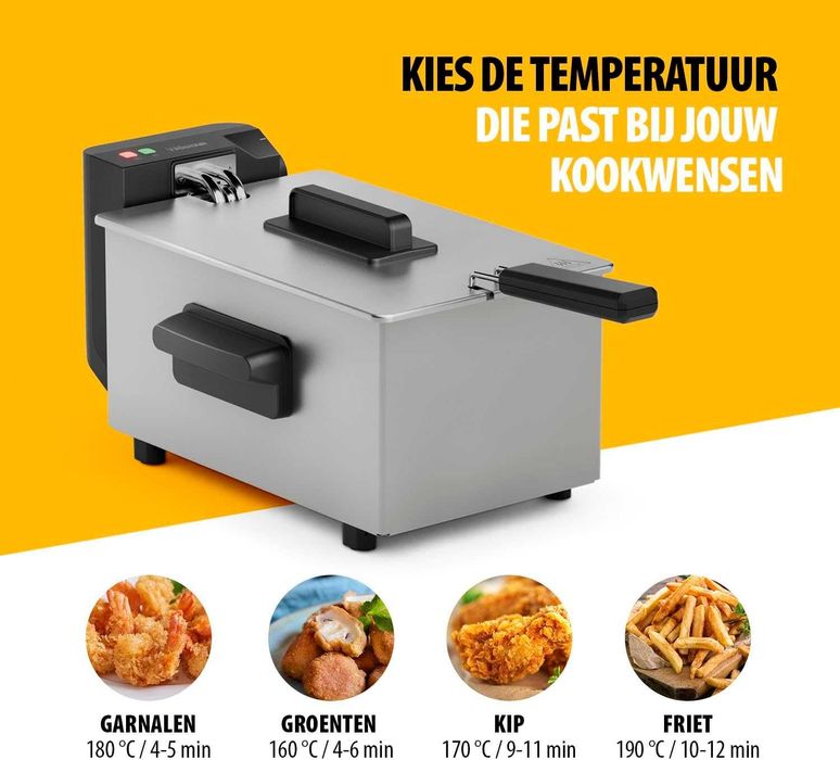 Фритюрник Tristar, 3л, 2000W, Cool Zone, неръждаема стомана, FR-9325