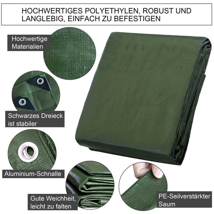 STARPYNG-140g/m² Prelata verde 3mx3m, Husa cu prelata