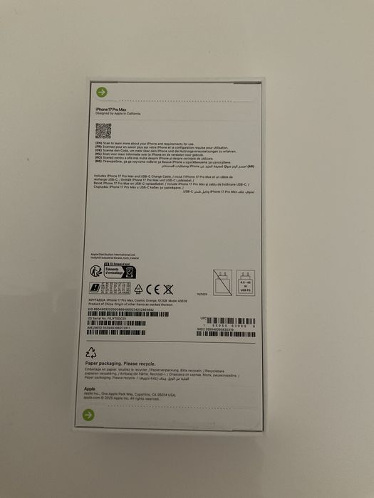 Iphone 17 pro max orange 512gb