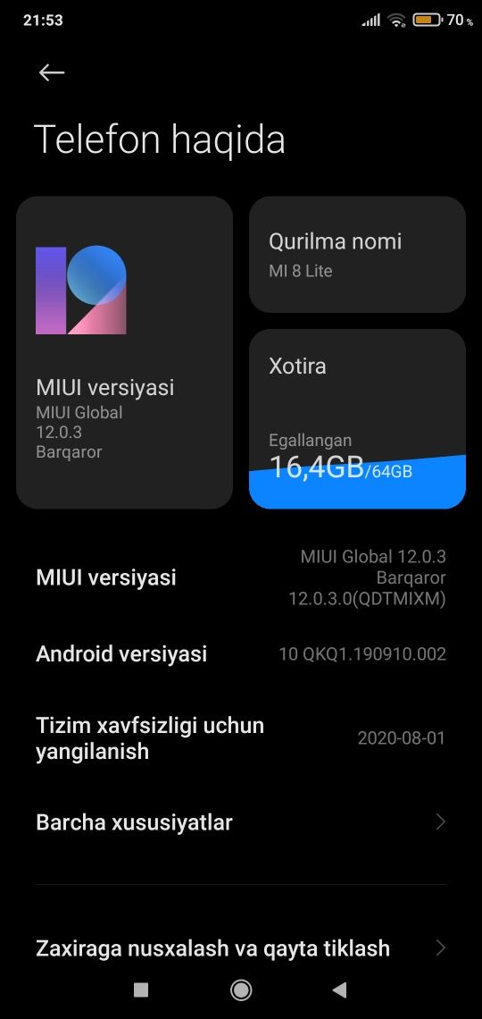 Xiaomi Mi 8 lite