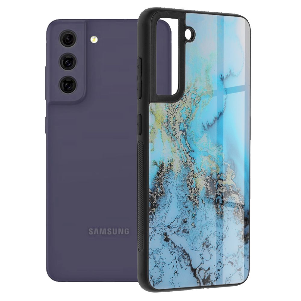 Husa cu spate de sticla pentru Samsung Galaxy S21 FE - Blue Ocean