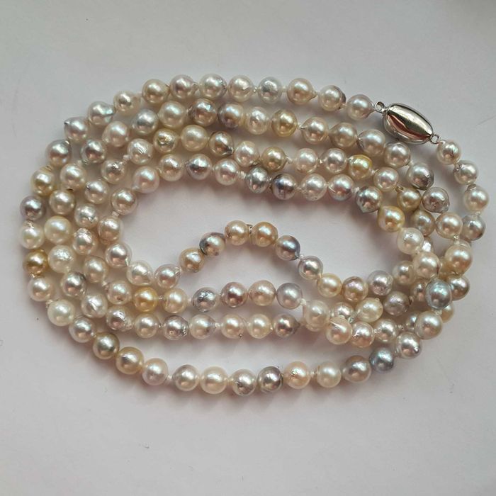 colier 85cm perle naturale akoya 5.5-6mm