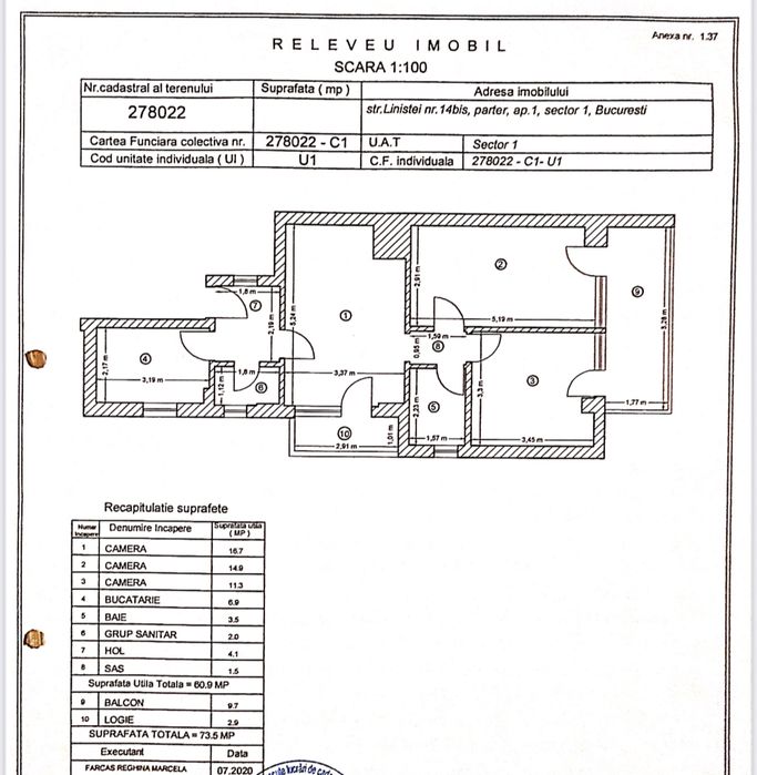 apartament 3 camere curte proprie 3 de parcare disponibile!