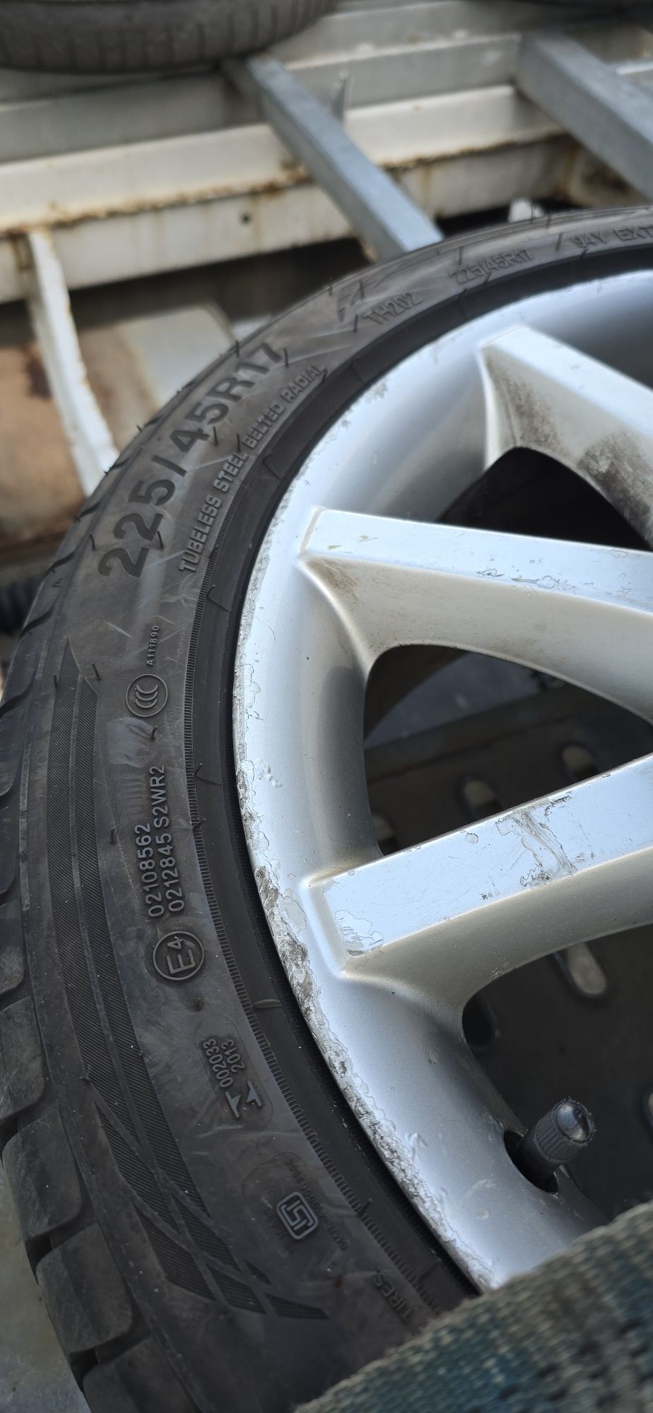 Джанти 5 112 17 ки, MERCEDES 225 45 17 гуми дот 24г. оригинални  алуми