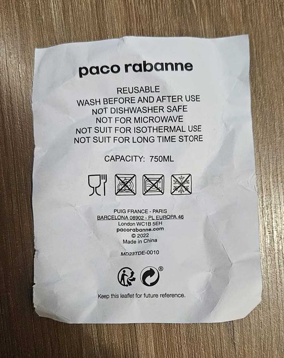Termos NOU Paco Rabanne 750ml