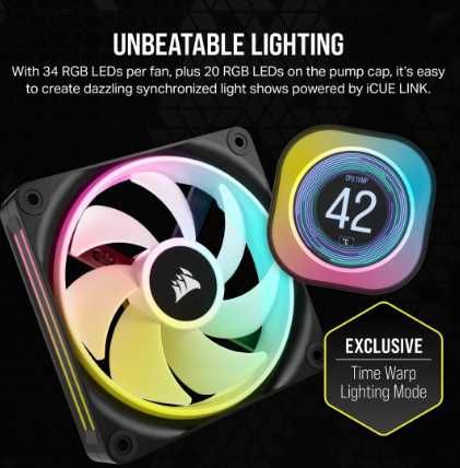 Охладител за процесор iCUE LINK H150i LCD, AIO 360 мм, 2400 об/мин