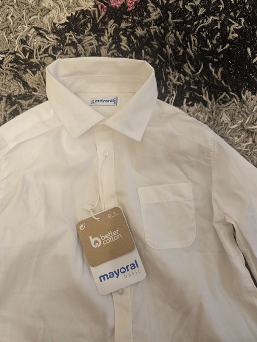 Camasa bumbac, alba, baieti, masura 98