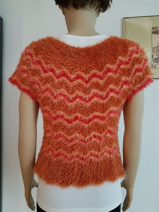 Bluza top vesta dama model zig zag unicat handmade