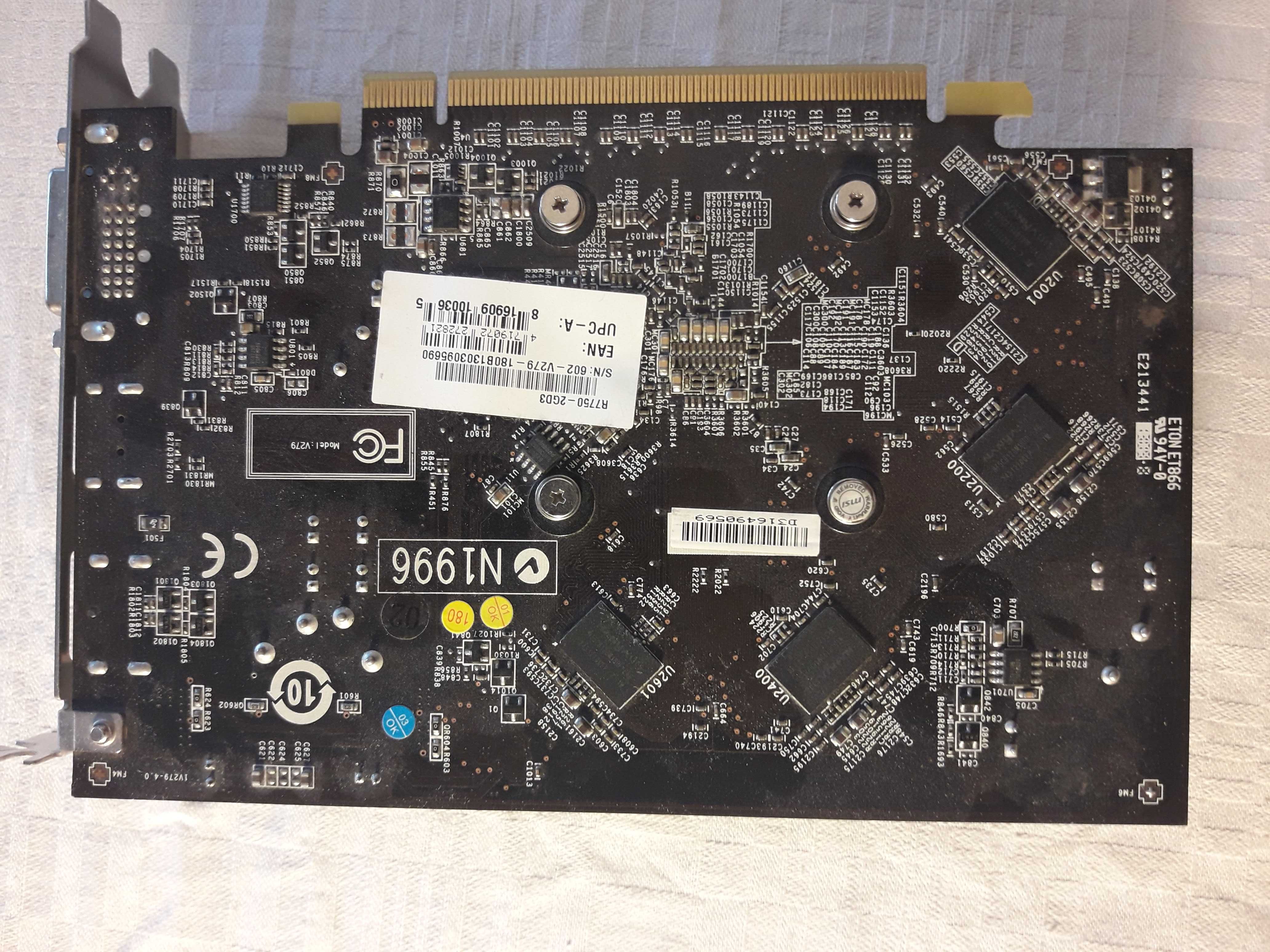 Placa video MSI HD7750 2GB DDR3, bus 128bit, DisplayPort, HDMI, DVI