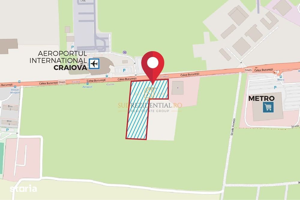 Teren 8.200 mp, Aeroportul International Craiova, deschidere la E574