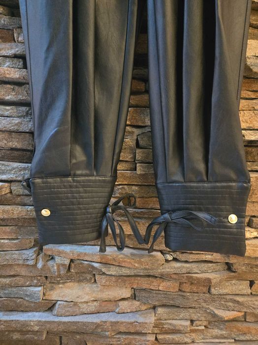 Кожен панталон Silence с висока талия / Нов