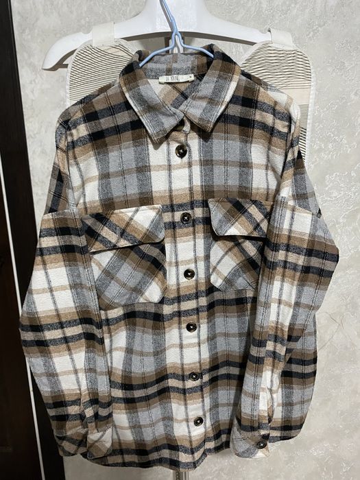 Теплая рубашка в клетку