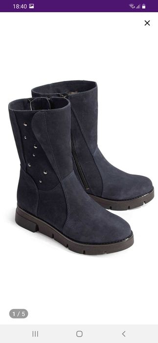 Сапоги зимние новые натур.кожа, цигейка р. 37