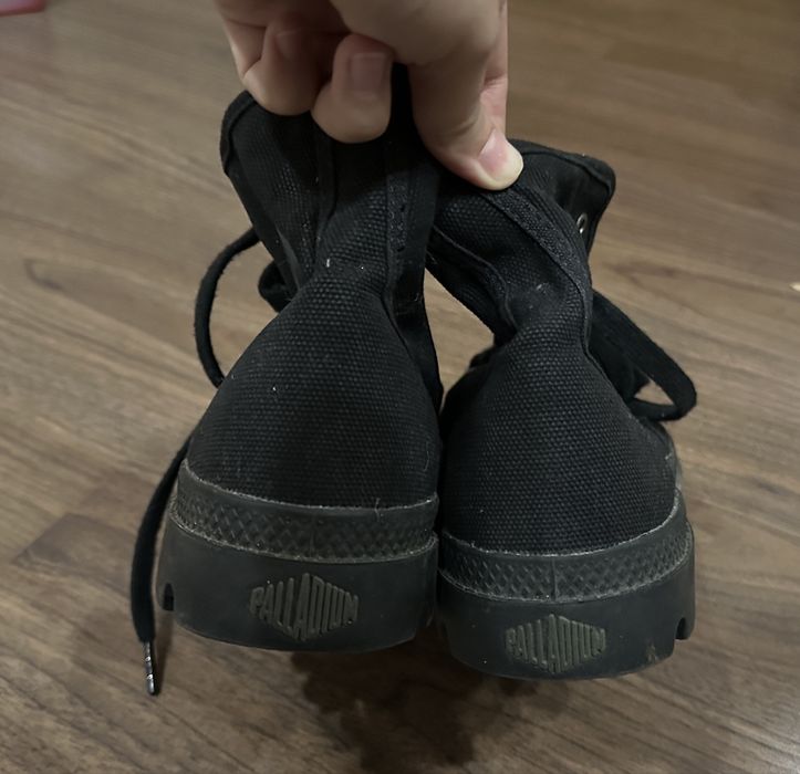 Ботинки Palladium Pampa Hi черного цвета из парусины