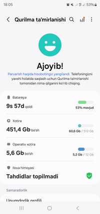 Samsung kafolati bilan 3 oy