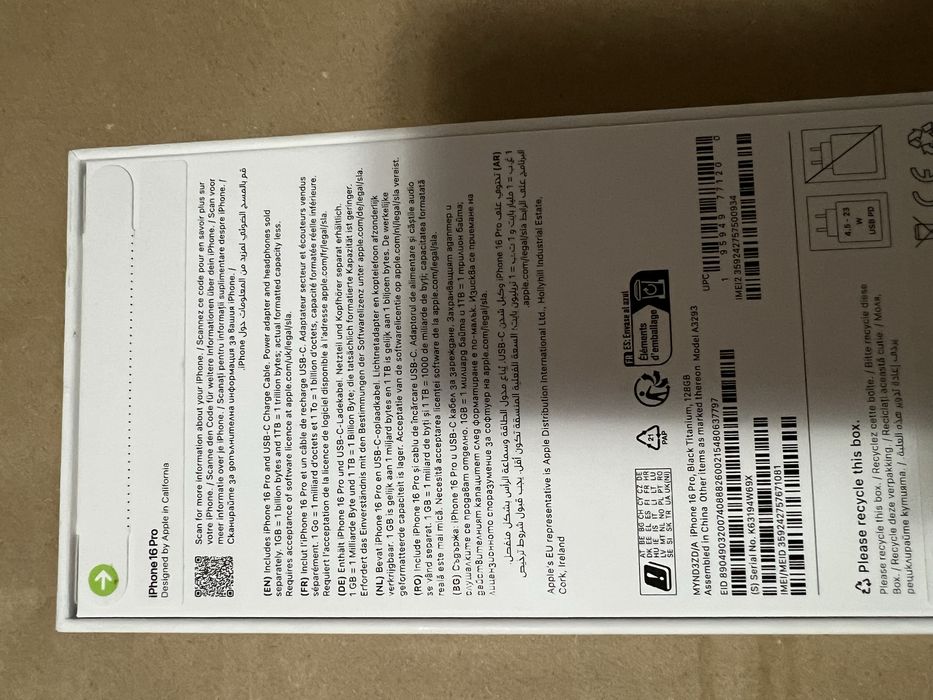 Iphone 16 pro , Black Titanium 128 GB